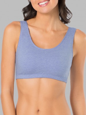 Women's Fruit Of The Loom Tank Style Sports Bra, 3 Pack Sports Bra Blue/White/Grey | TPB945307