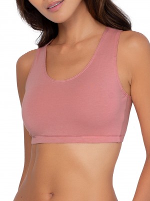 Women's Fruit Of The Loom Tank Style Sports Bra, 3 Pack Sports Bra Grey/Dusk/Blushing Rose | NZR471265