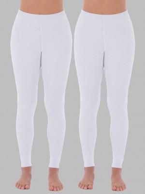 Women's Fruit Of The Loom Thermal Bottom, 2 Pack Bottoms White | THV648590