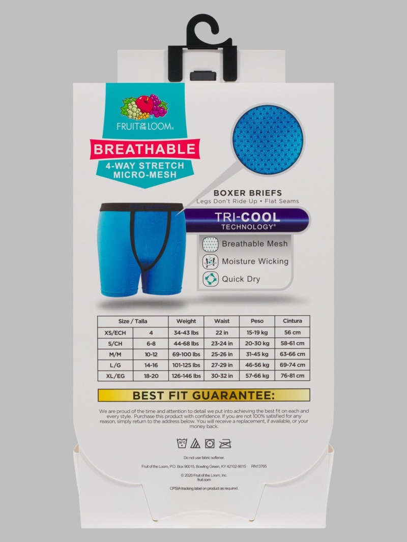 Boys' Fruit Of The Loom Breathable Micro-Mesh, 5 Pack Boxer Briefs Assorted | CEI154378