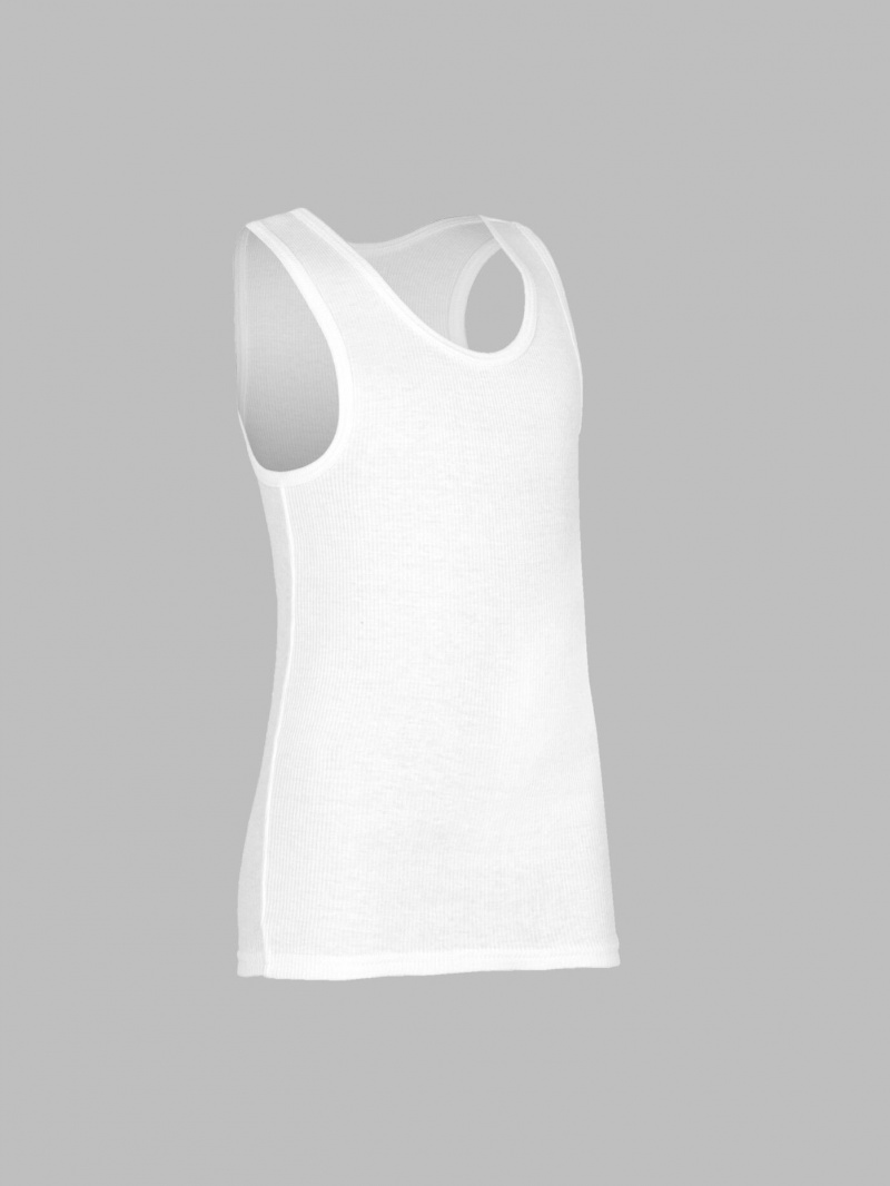 Boys' Fruit Of The Loom Cotton A-Shirt, 10 Pack Tank Top White | ZLJ138064