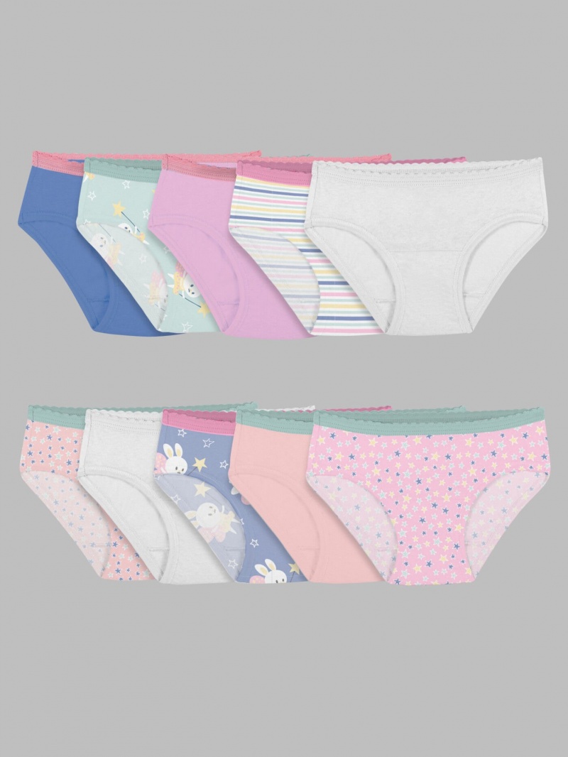 Girls\' Fruit Of The Loom Eversoft® Hipster, 10 Pack Underwear Assorted | YQW421096