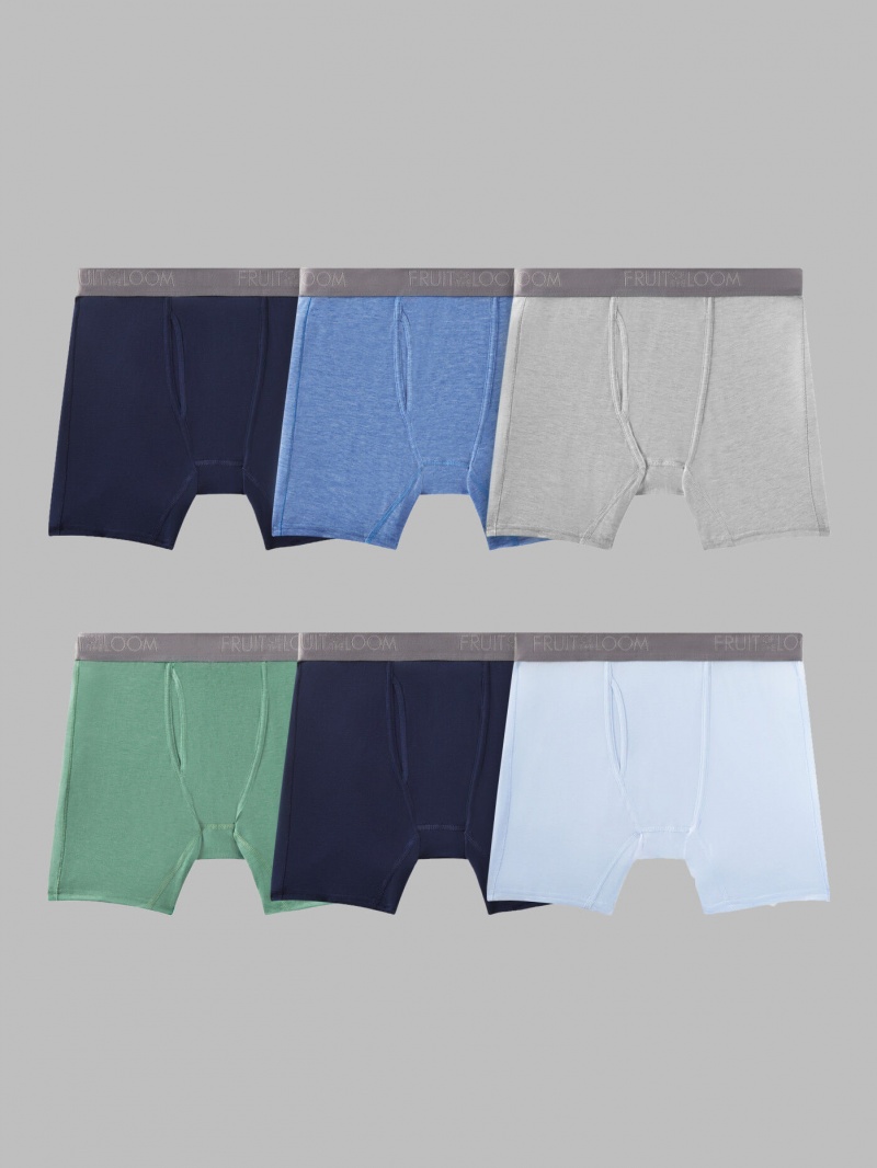 Men's Fruit Of The Loom 360 Stretch Coolsoft, 6 Pack Boxer Briefs Assorted | FUJ140687