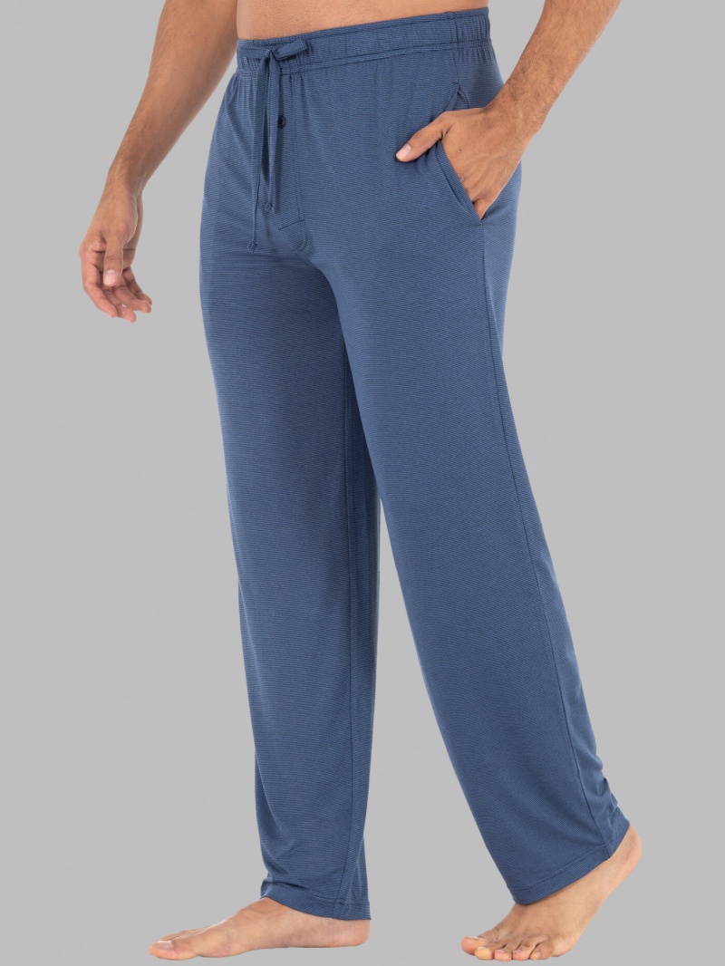 Men's Fruit Of The Loom Beyondsoft® Knit, Stripe Sleep Pant Stripe Blue | HRM457026