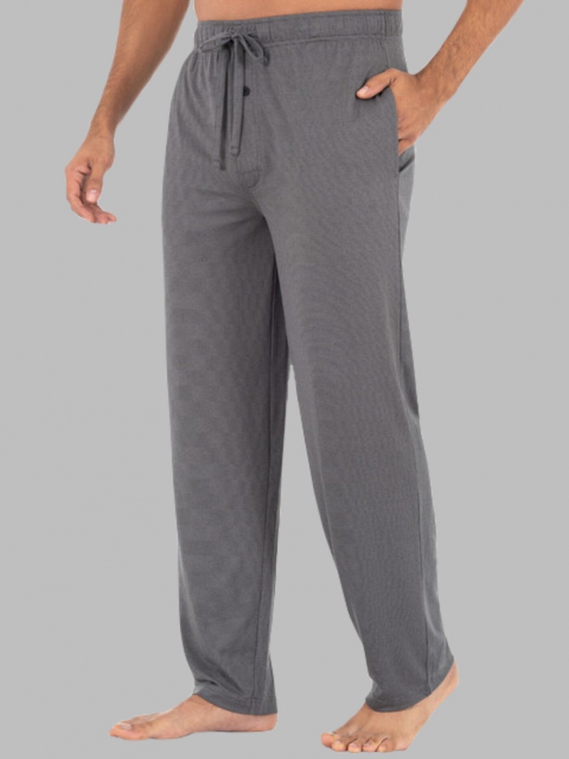 Men's Fruit Of The Loom Beyondsoft® Knit, Stripe Sleep Pant Stripe Grey | LZK876403