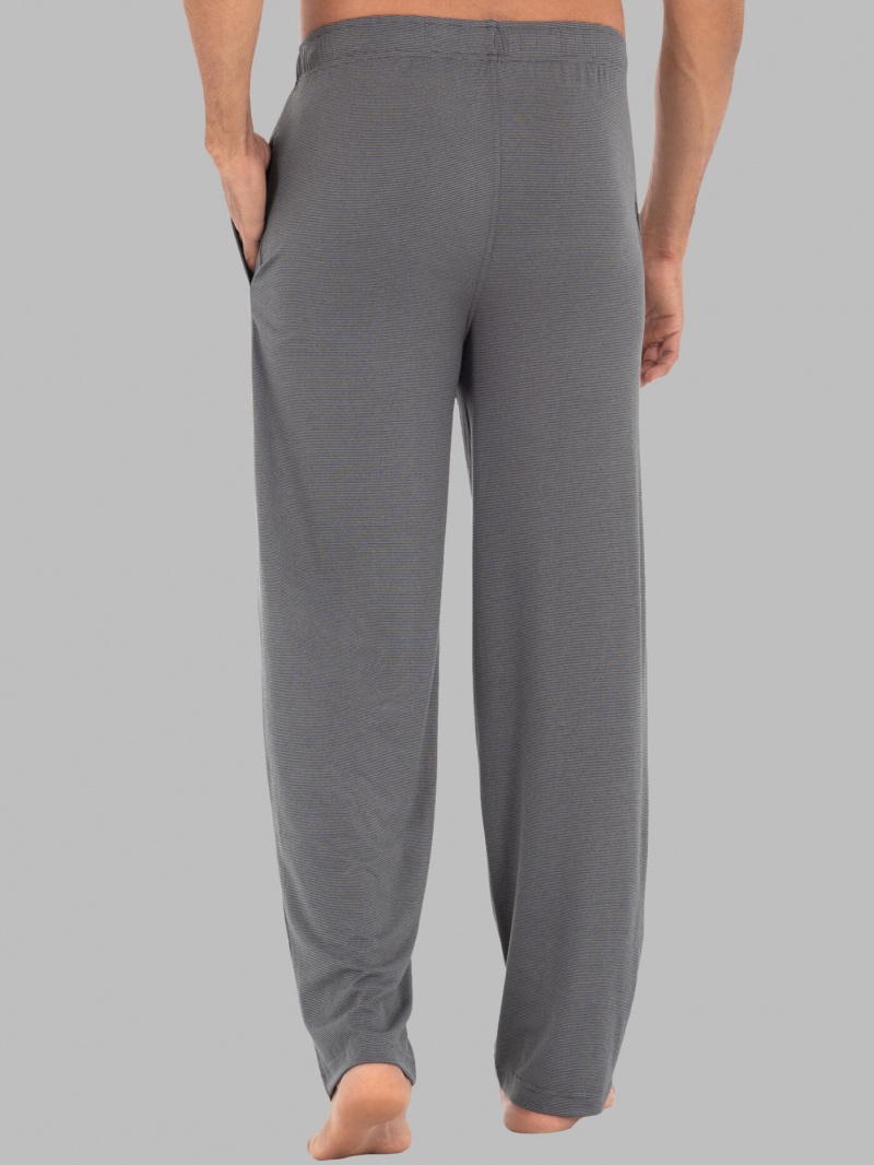 Men's Fruit Of The Loom Beyondsoft® Knit, Stripe Sleep Pant Stripe Grey | LZK876403