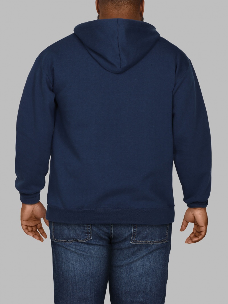 Men's Fruit Of The Loom Big Eversoft® Fleece Full Zip Hoodie Blue Cove | RAX470918