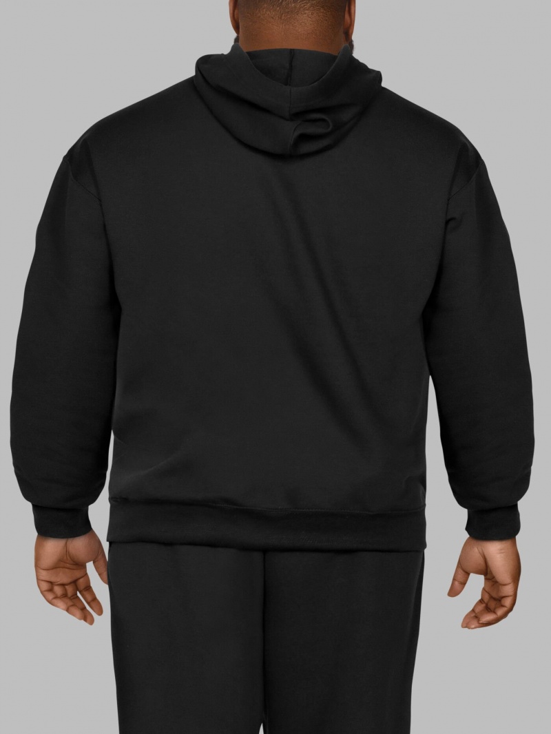 Men's Fruit Of The Loom Big Eversoft® Fleece Pullover Hoodie Rich Black | KUY236915