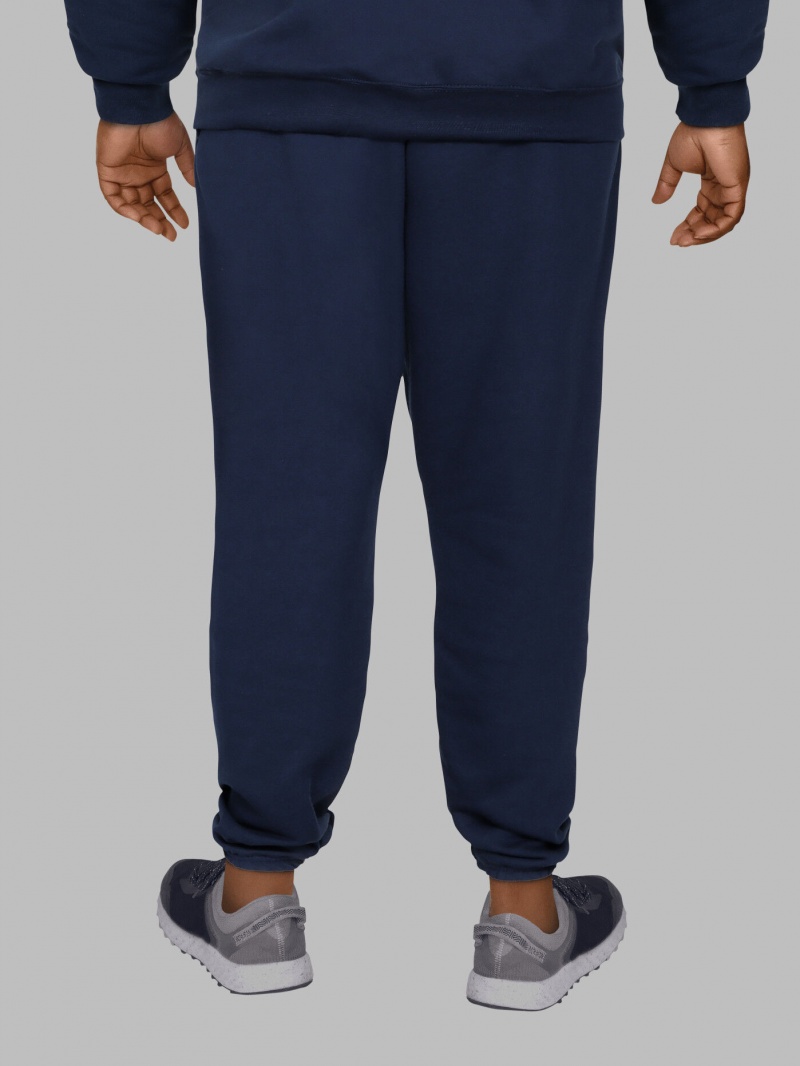 Men's Fruit Of The Loom Big Eversoft® Fleece Elastic Bottom Sweatpants Navy | UJE109845