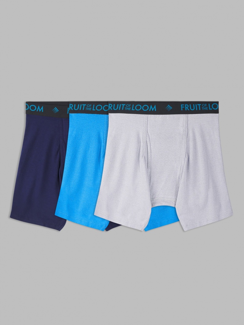 Men's Fruit Of The Loom Breathable cotton Micro-Mesh, 3 Pack Boxer Briefs Assorted | UBG735206