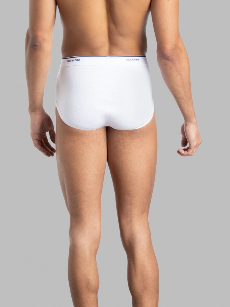 Men's Fruit Of The Loom Cotton, Extended Sizes 8 Pack Briefs White | NXK167985