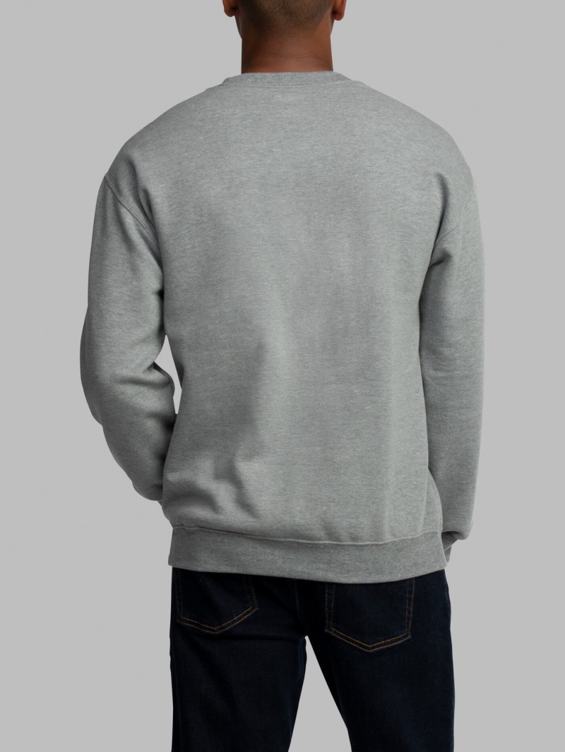 Men's Fruit Of The Loom EverSoft® Fleece Crew Sweatshirt Grey | XBM150784