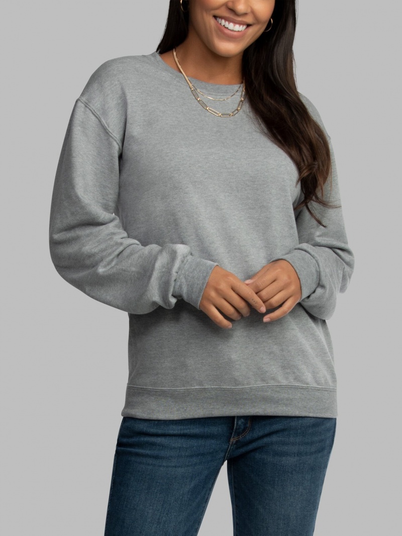 Men's Fruit Of The Loom EverSoft® Fleece Crew, Extended Sizes Sweatshirt Grey | AHL492830