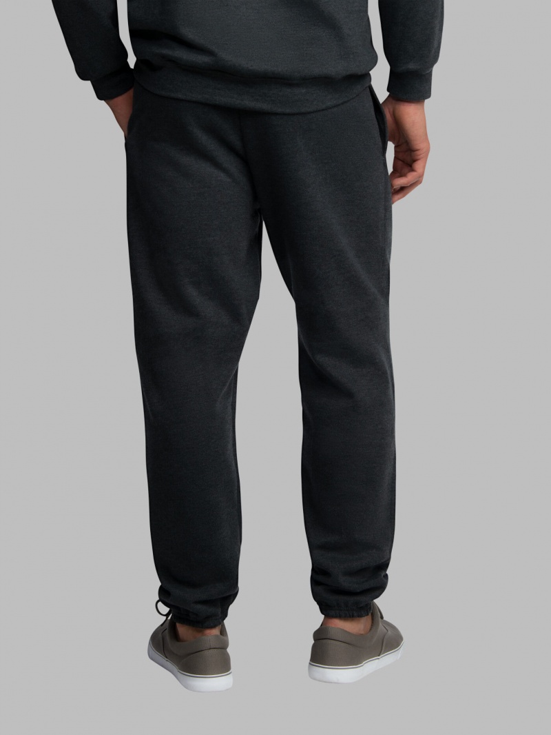 Men's Fruit Of The Loom EverSoft® Fleece Elastic Bottom Sweatpants Black | ZXW803795