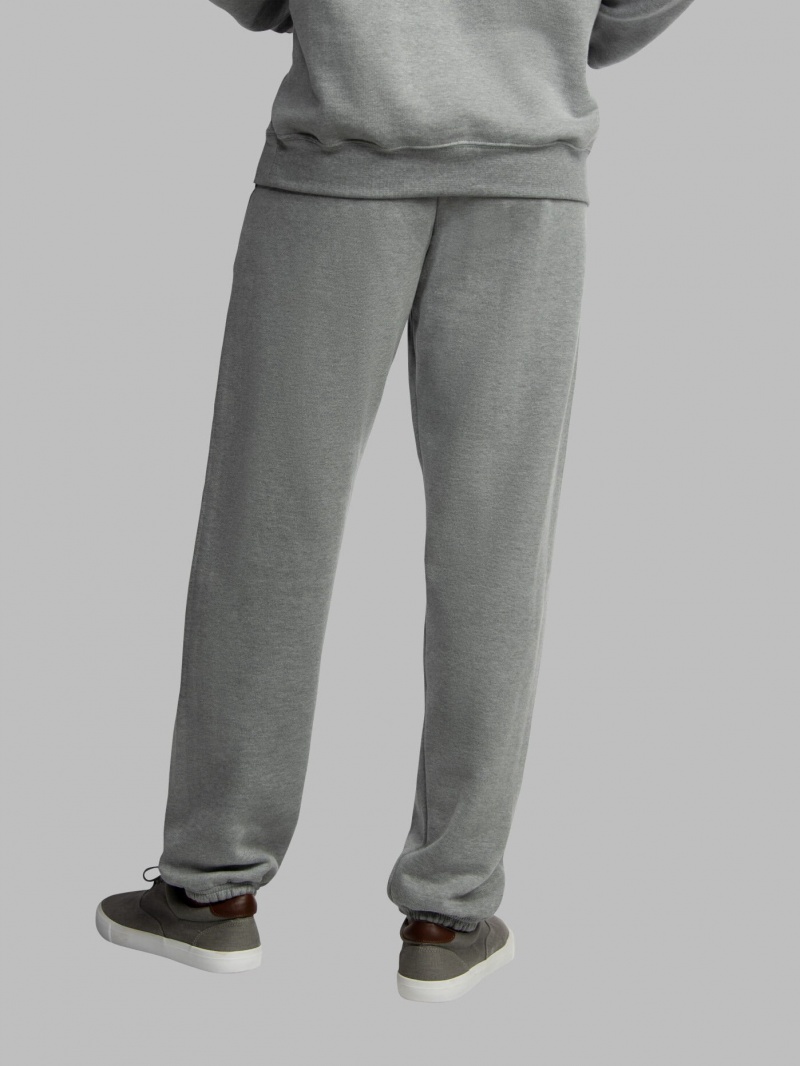 Men's Fruit Of The Loom EverSoft® Fleece Elastic Bottom Sweatpants Grey | QST380754