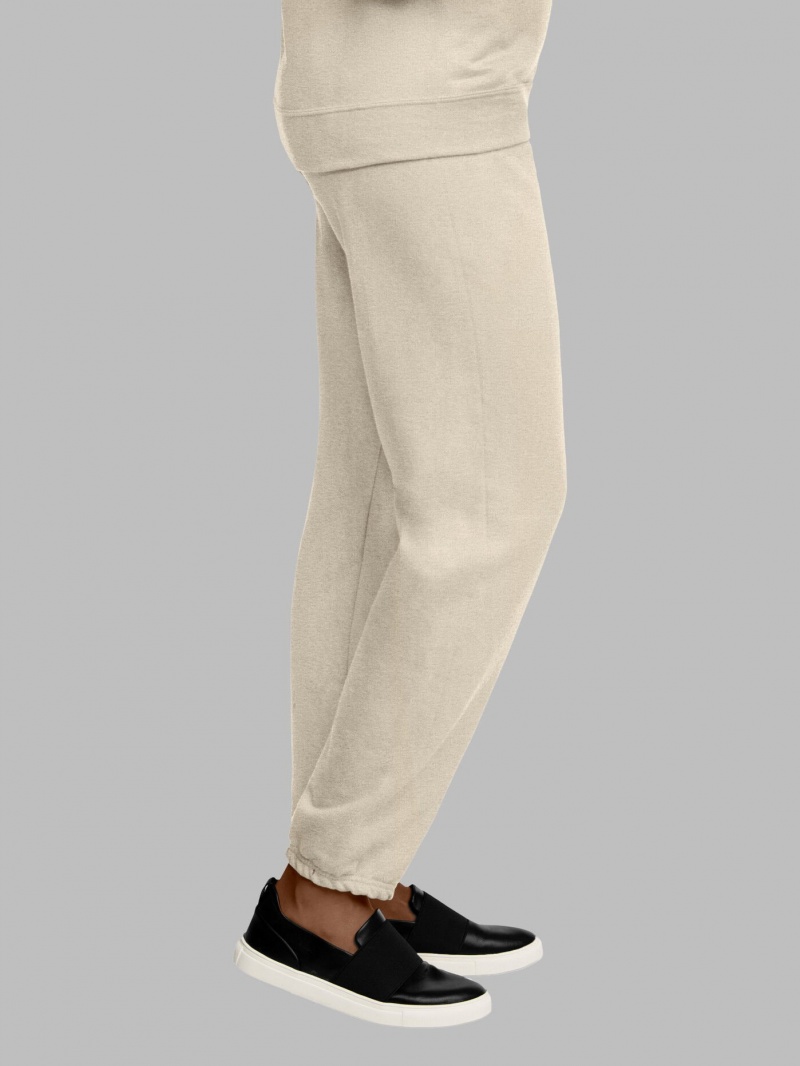 Men's Fruit Of The Loom EverSoft® Fleece Elastic Bottom Sweatpants Khaki | QCF073869