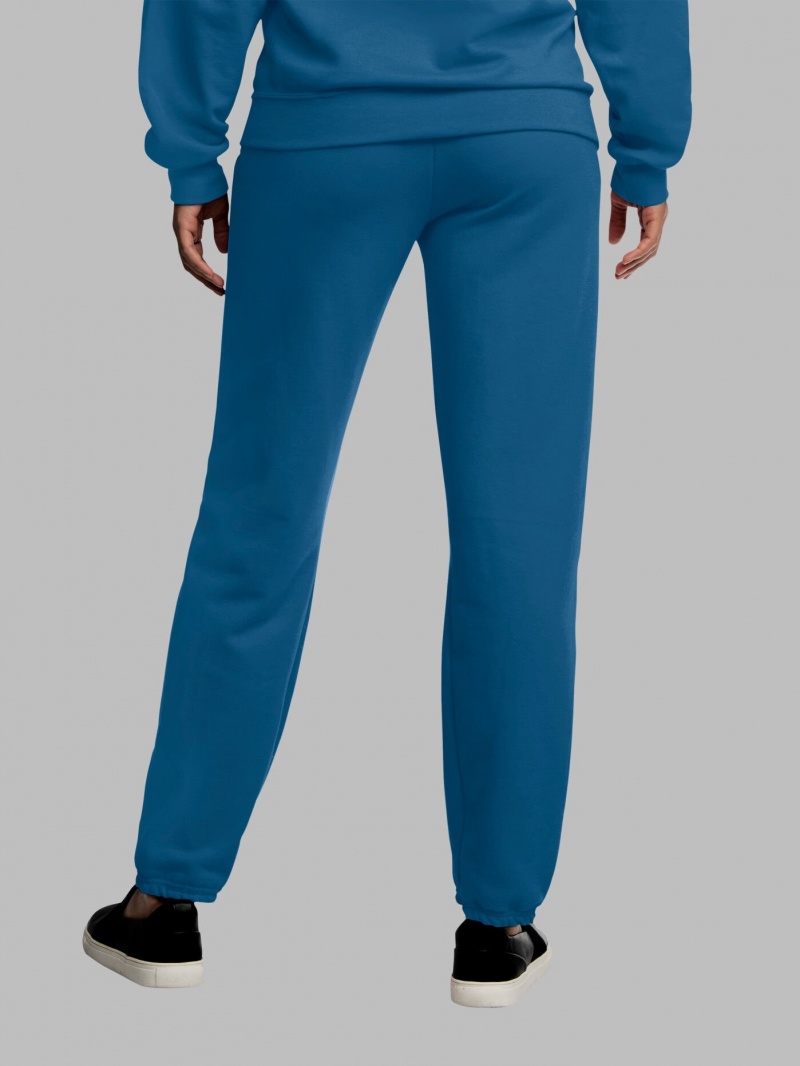 Men's Fruit Of The Loom EverSoft® Fleece Elastic Bottom Sweatpants Blue | ACV901534