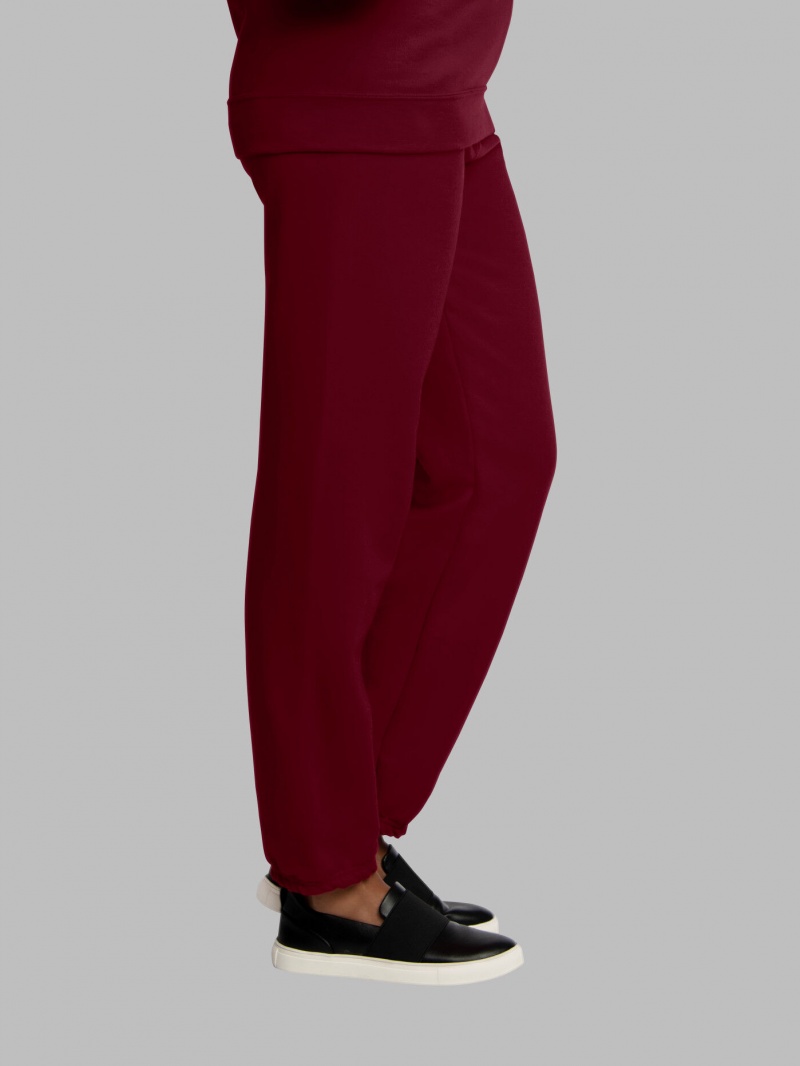 Men's Fruit Of The Loom EverSoft® Fleece Elastic Bottom Sweatpants Maroon | ZYO873529