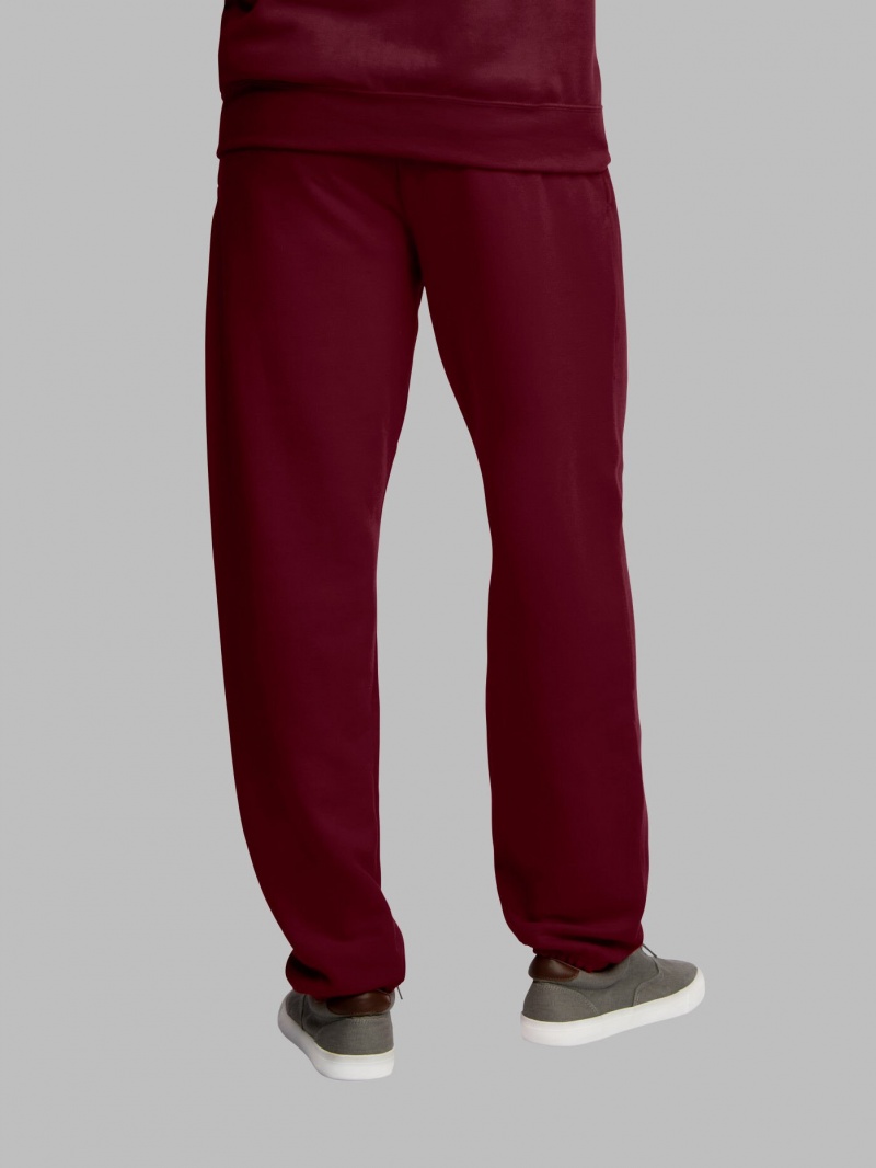 Men's Fruit Of The Loom EverSoft® Fleece Elastic Bottom Sweatpants Maroon | ZYO873529