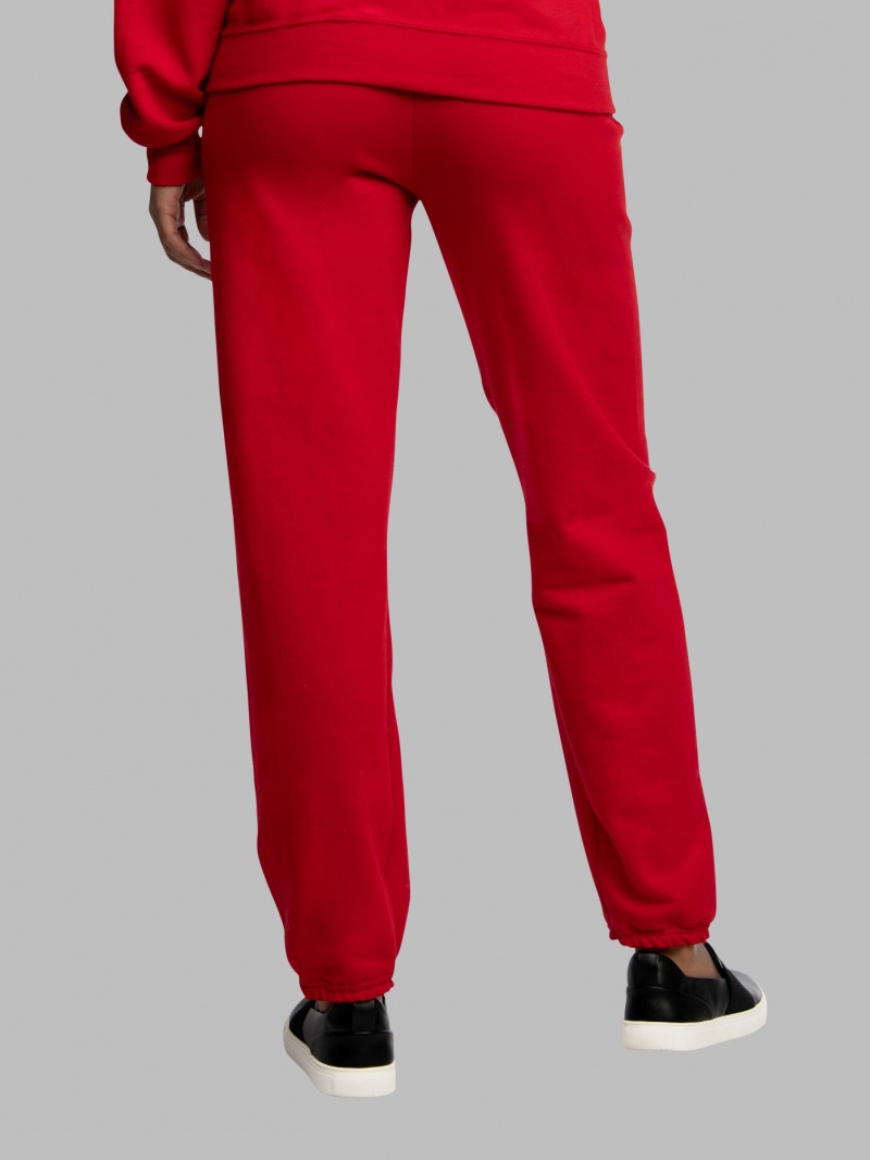 Men's Fruit Of The Loom EverSoft® Fleece Elastic Bottom Sweatpants Red | UZO358912