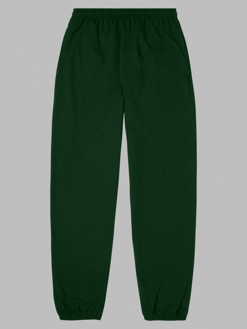 Men's Fruit Of The Loom EverSoft® Fleece Elastic Bottom, Extended Sizes Sweatpants Duffle Bag Green | UMN187240