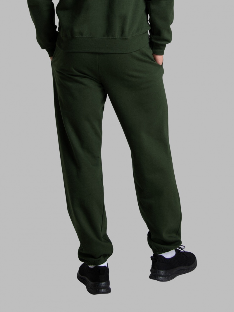 Men's Fruit Of The Loom EverSoft® Fleece Elastic Bottom, Extended Sizes Sweatpants Duffle Bag Green | UMN187240