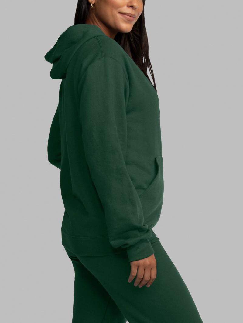 Men's Fruit Of The Loom EverSoft® Fleece Full Zip, Extended Sizes Hoodie Green | ADY215807