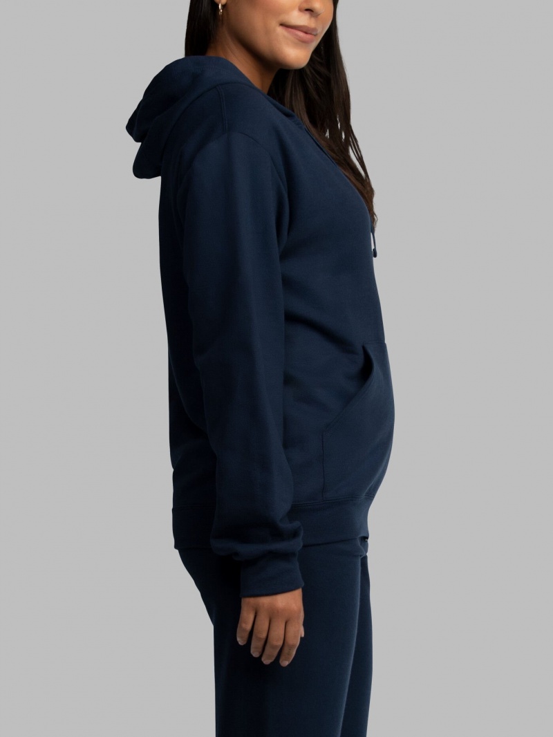 Men's Fruit Of The Loom EverSoft® Fleece Full Zip Hoodie Navy | GXZ925413