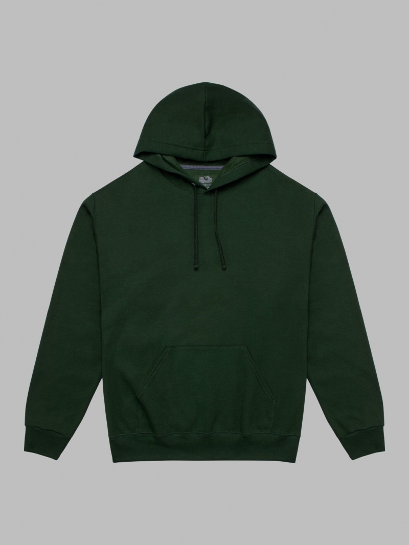 Men's Fruit Of The Loom EverSoft® Fleece Pullover Hoodie Duffle Bag Green | HBD247396