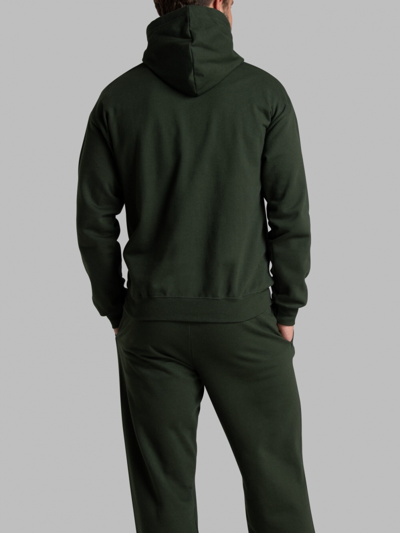 Men's Fruit Of The Loom EverSoft® Fleece Pullover Hoodie Duffle Bag Green | HBD247396