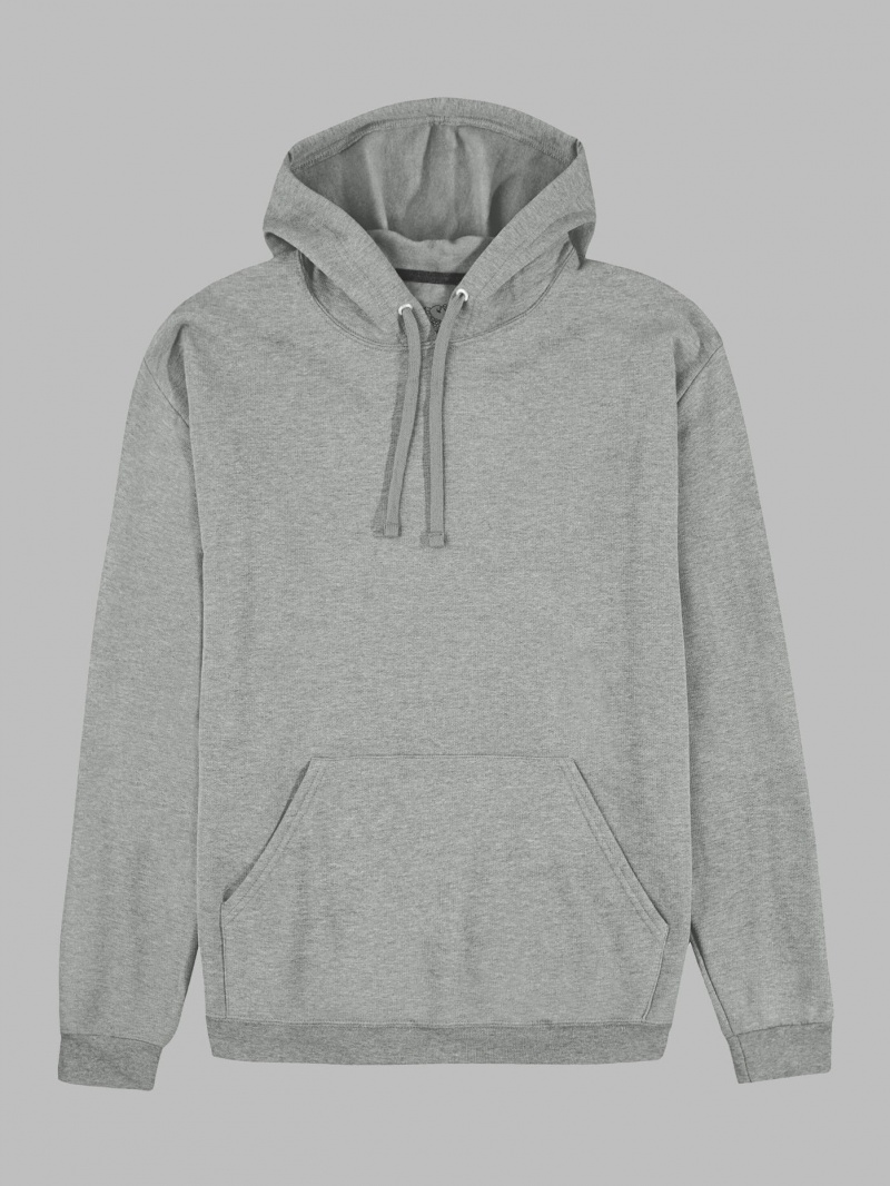 Men's Fruit Of The Loom EverSoft® Fleece Pullover Hoodie Grey | PRW942018