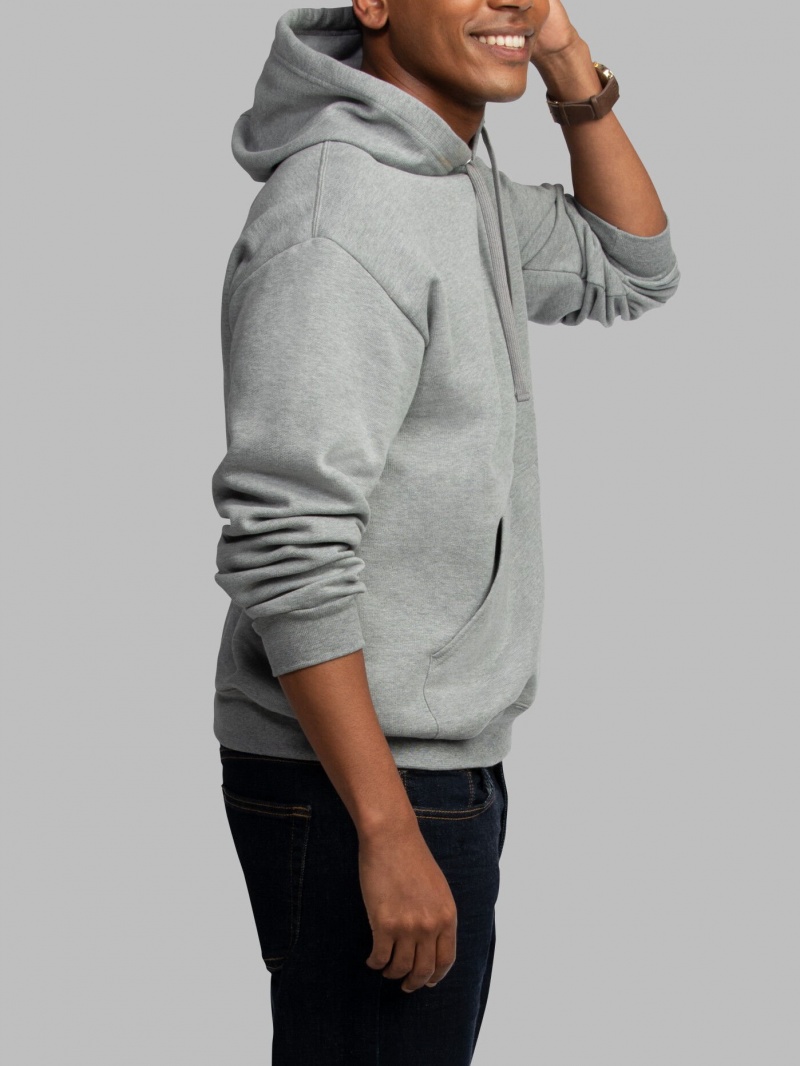 Men's Fruit Of The Loom EverSoft® Fleece Pullover Hoodie Grey | PRW942018