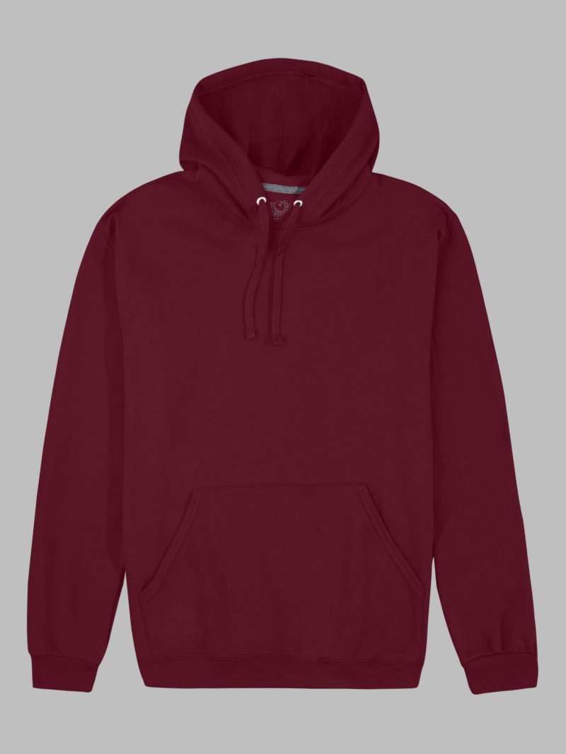 Men's Fruit Of The Loom EverSoft® Fleece Pullover Hoodie Maroon | UTC902741