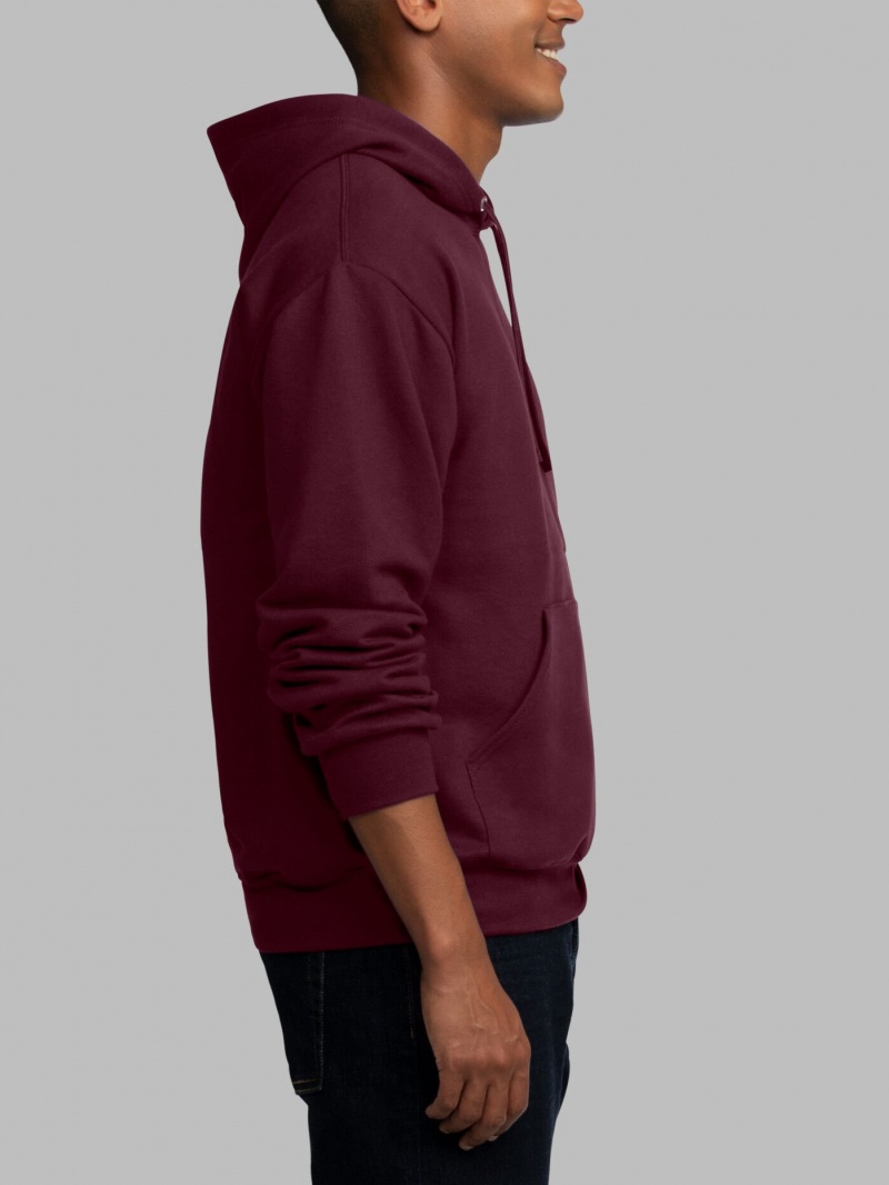 Men's Fruit Of The Loom EverSoft® Fleece Pullover Hoodie Maroon | UTC902741