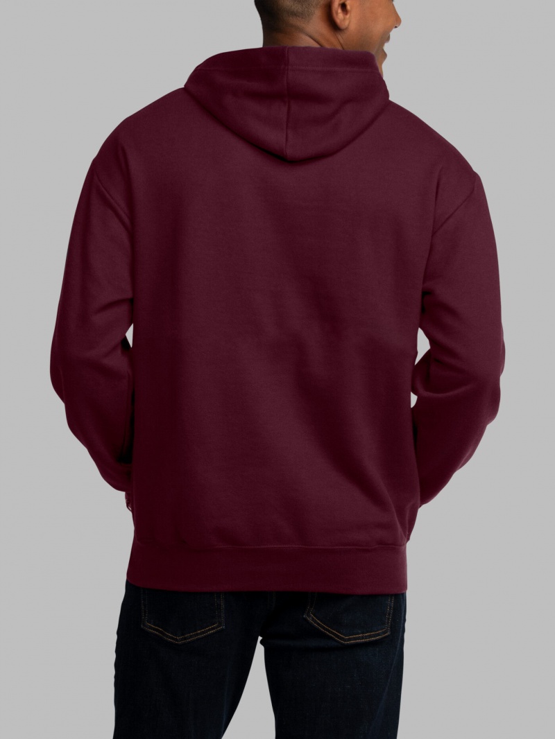 Men's Fruit Of The Loom EverSoft® Fleece Pullover Hoodie Maroon | UTC902741