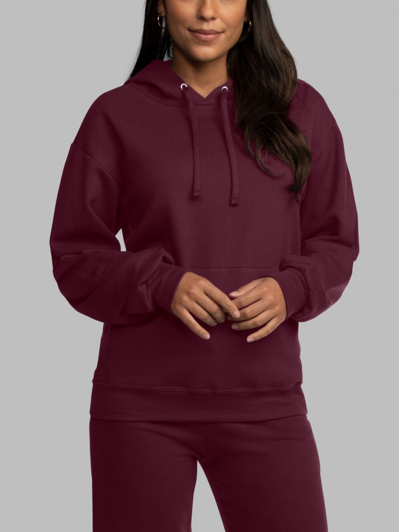 Men's Fruit Of The Loom EverSoft® Fleece Pullover Hoodie Maroon | UTC902741