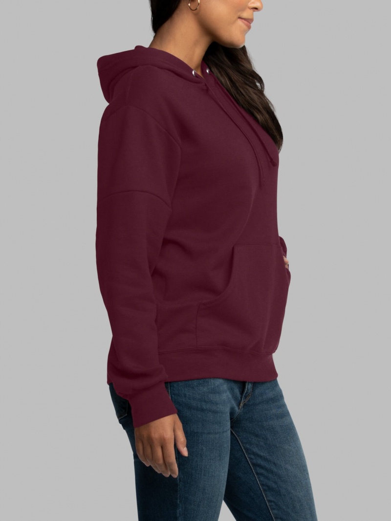 Men's Fruit Of The Loom EverSoft® Fleece Pullover Hoodie Maroon | UTC902741