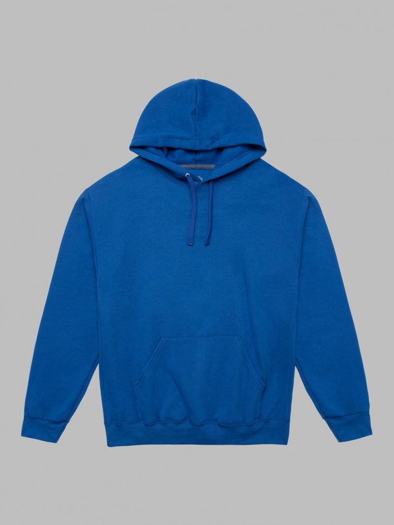 Men's Fruit Of The Loom EverSoft® Fleece Pullover Hoodie Mel Blue | SVA748592