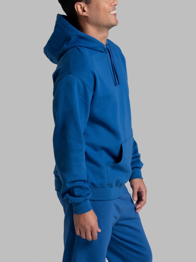 Men's Fruit Of The Loom EverSoft® Fleece Pullover Hoodie Mel Blue | SVA748592