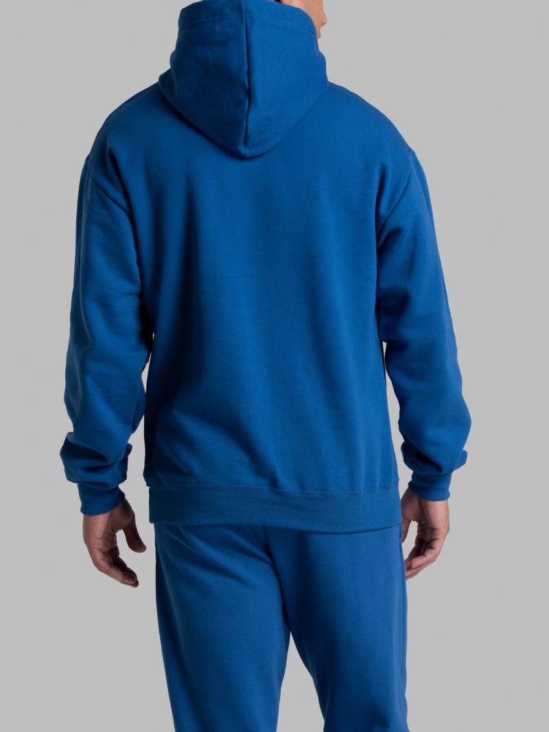 Men's Fruit Of The Loom EverSoft® Fleece Pullover Hoodie Mel Blue | SVA748592