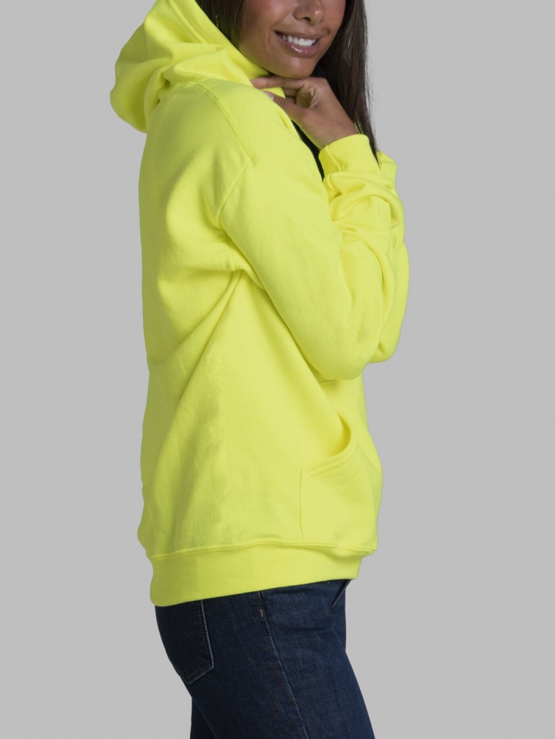 Men's Fruit Of The Loom EverSoft® Fleece Pullover Hoodie Safety Green | RFP318629