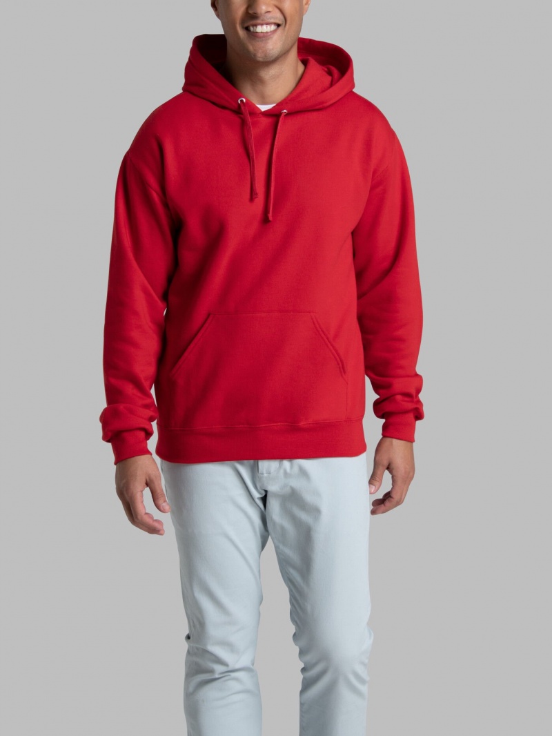 Men's Fruit Of The Loom EverSoft® Fleece Pullover Hoodie True Red | ORH689451