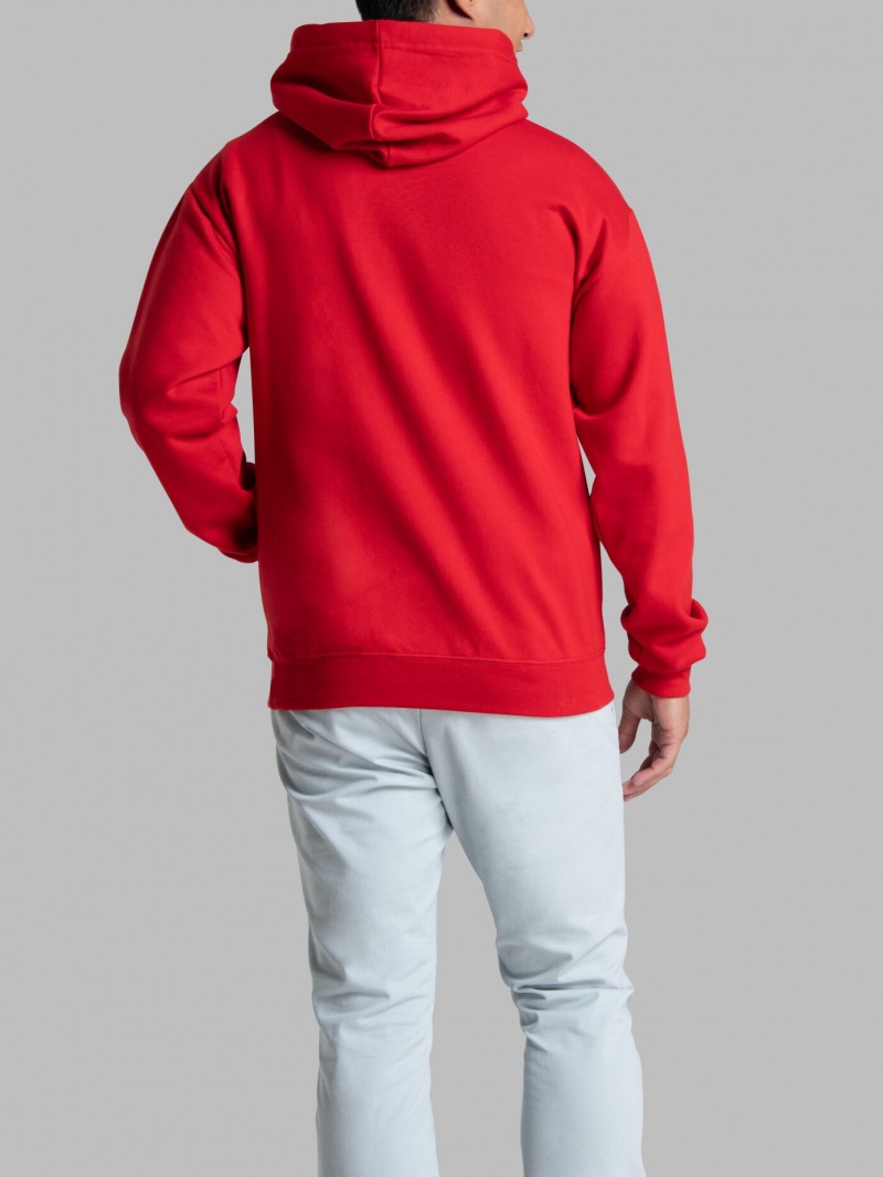 Men's Fruit Of The Loom EverSoft® Fleece Pullover Hoodie True Red | ORH689451