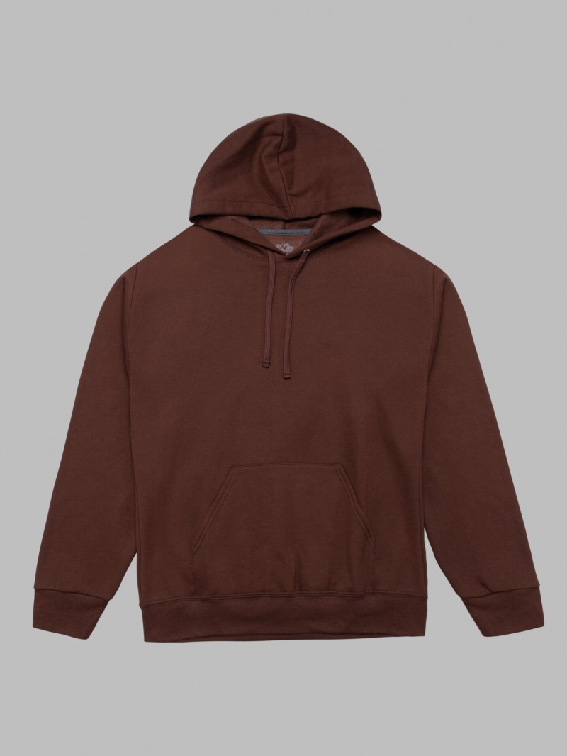 Men's Fruit Of The Loom EverSoft® Fleece Pullover Hoodie Warm Mocha | ZSO351604