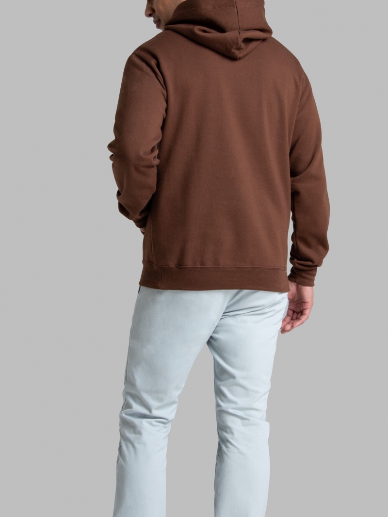 Men's Fruit Of The Loom EverSoft® Fleece Pullover Hoodie Warm Mocha | ZSO351604