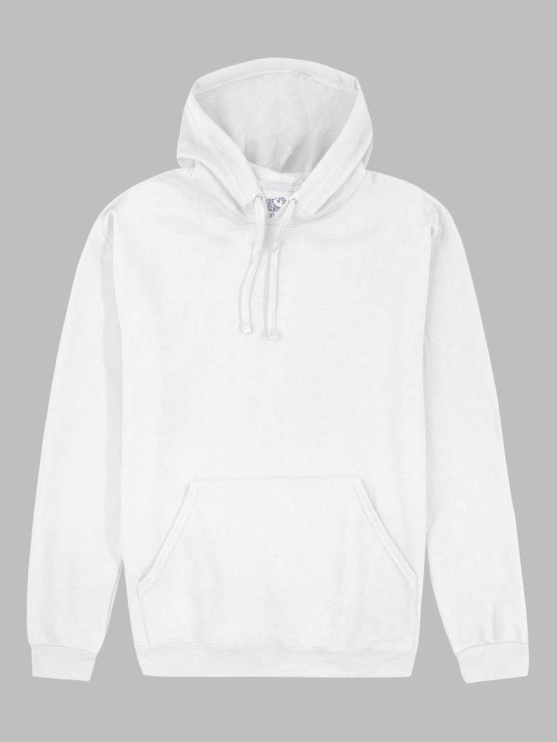 Men's Fruit Of The Loom EverSoft® Fleece Pullover, Extended Sizes Sweatshirt White | DOR847125