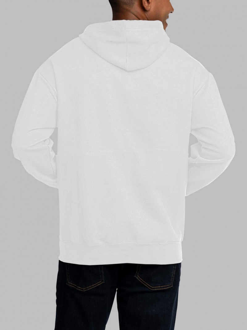 Men's Fruit Of The Loom EverSoft® Fleece Pullover, Extended Sizes Sweatshirt White | DOR847125