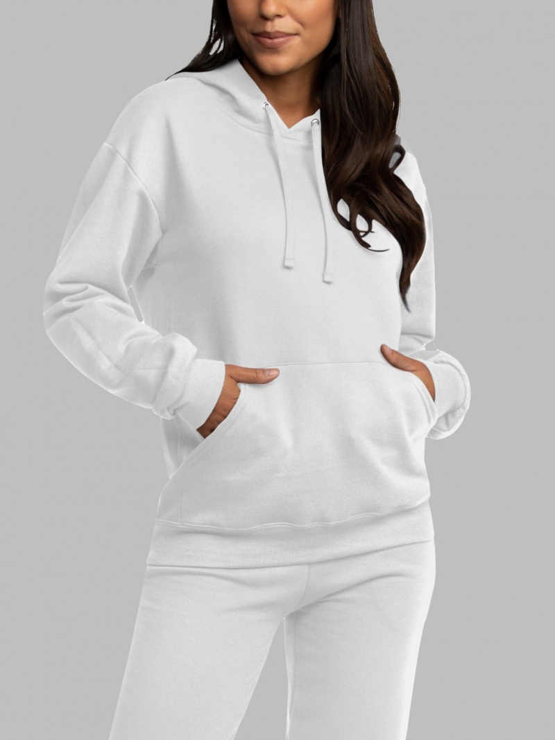 Men's Fruit Of The Loom EverSoft® Fleece Pullover, Extended Sizes Sweatshirt White | DOR847125