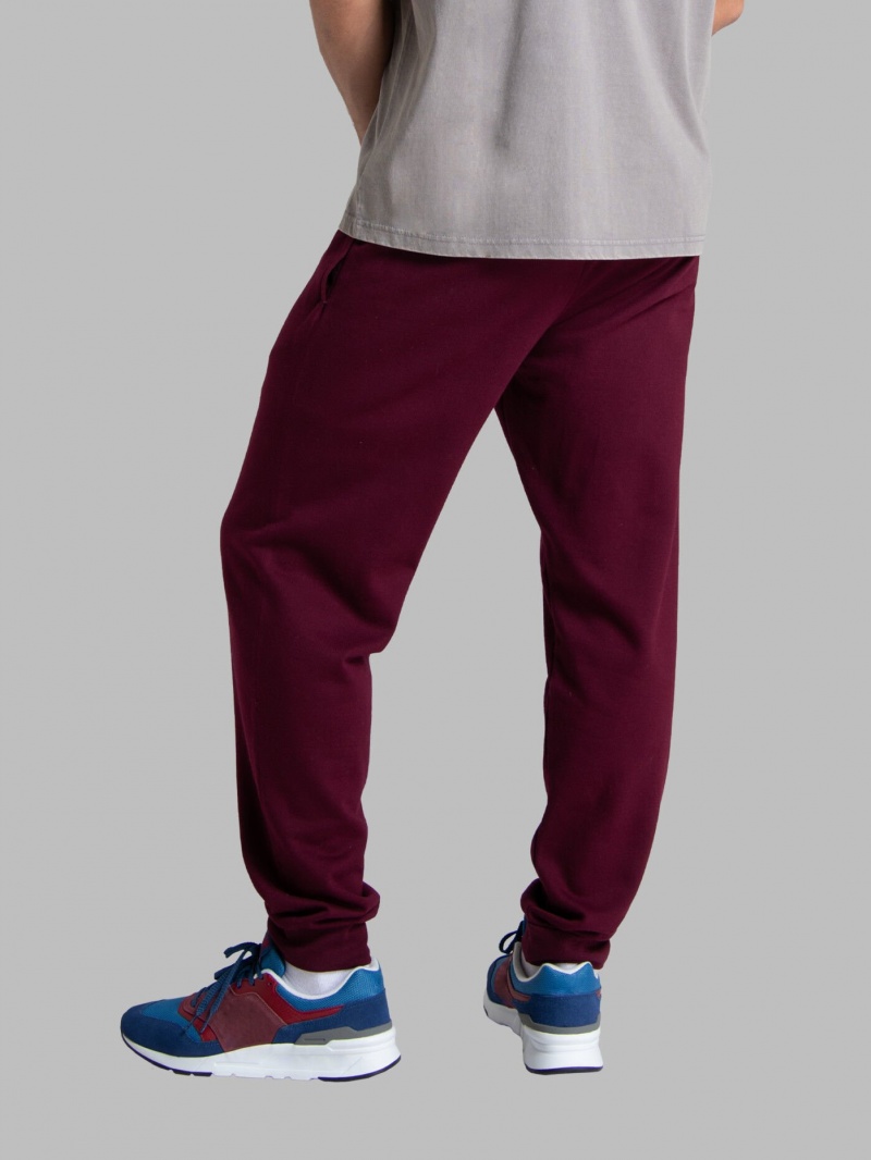 Men's Fruit Of The Loom Eversoft® Fleece Jogger Sweatpants Maroon | MHF025394