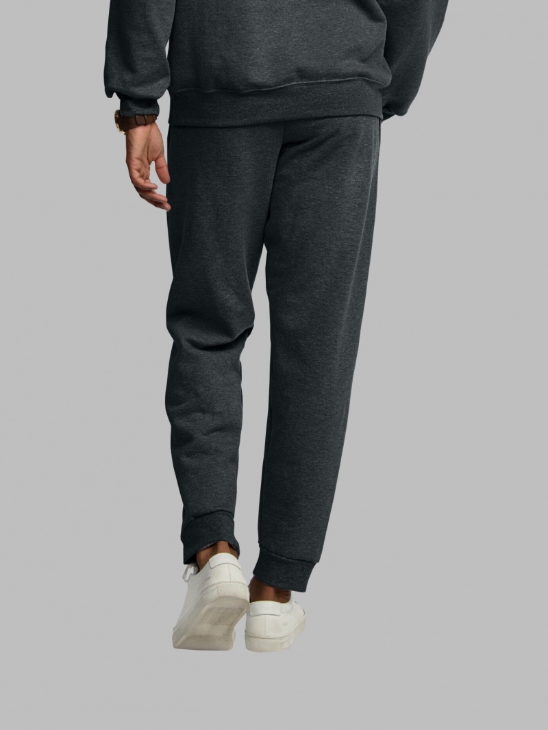 Men's Fruit Of The Loom Eversoft® Fleece Jogger Sweatpants Black | IPE368405